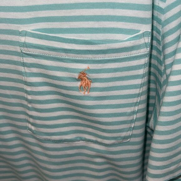 Polo Ralph Lauren shirt green white orange - Picture 2 of 5